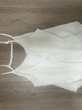 Love Lucy Love White Sleeveless V-Neck Spaghetti Strap Top